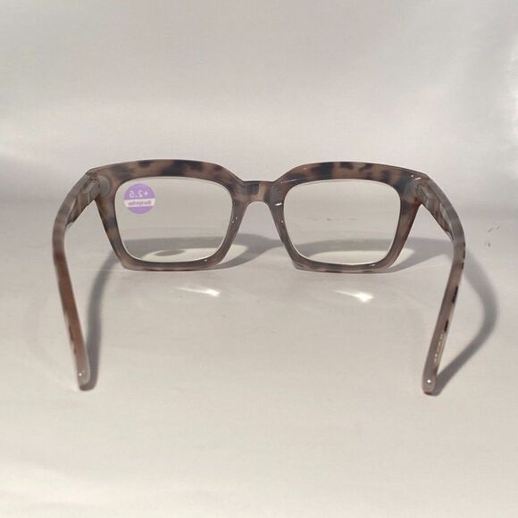 1096 Claudia 2.5 Black Pink Tortoise Reading Glasses Square Concave Readers N… - Picture 5 of 9